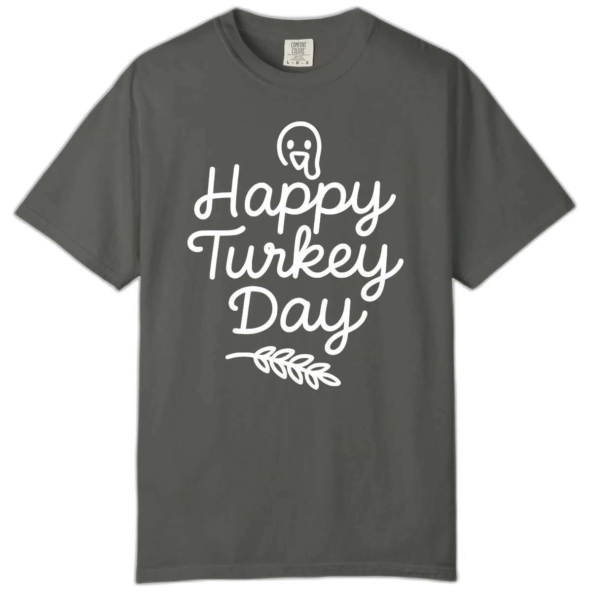 Happy Turkey Day Turkey Graphic Comfort Color in Pepper