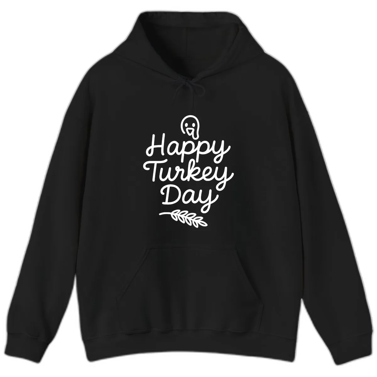 Happy Turkey Day Turkey Graphic Hoodie in Black