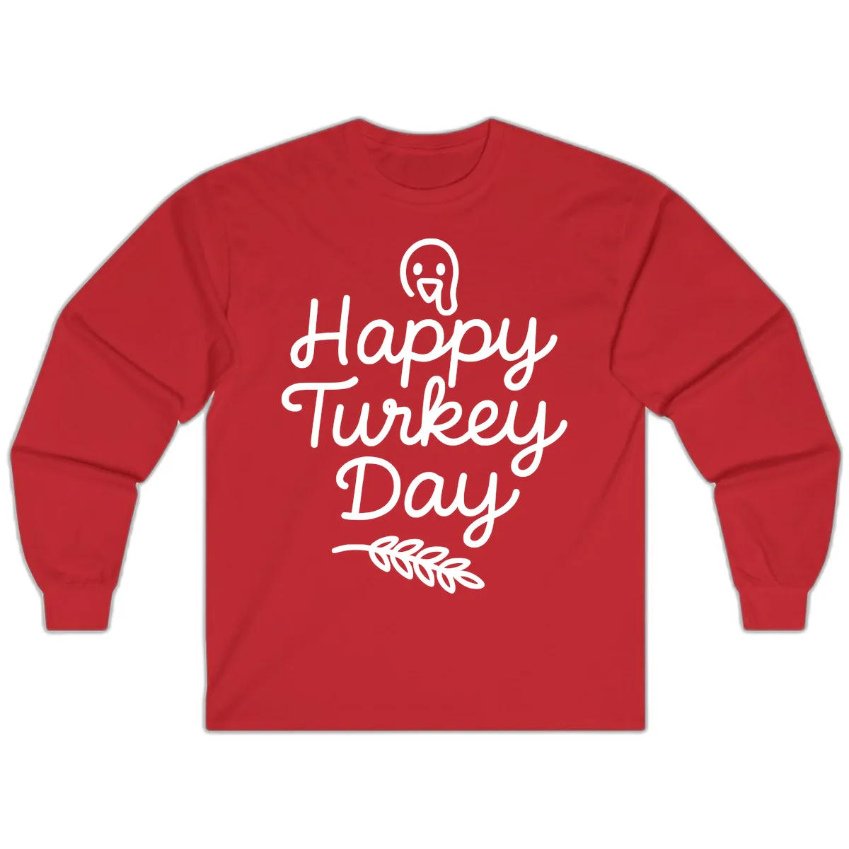 Happy Turkey Day Turkey Graphic Long Sleeve in Red