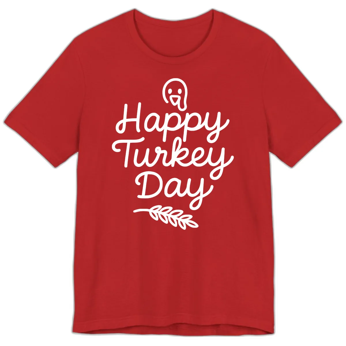Happy Turkey Day Turkey Graphic Premium T-Shirt in Red