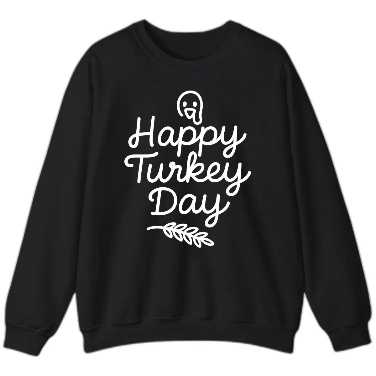 Happy Turkey Day Turkey Graphic Sweatshirt in Black