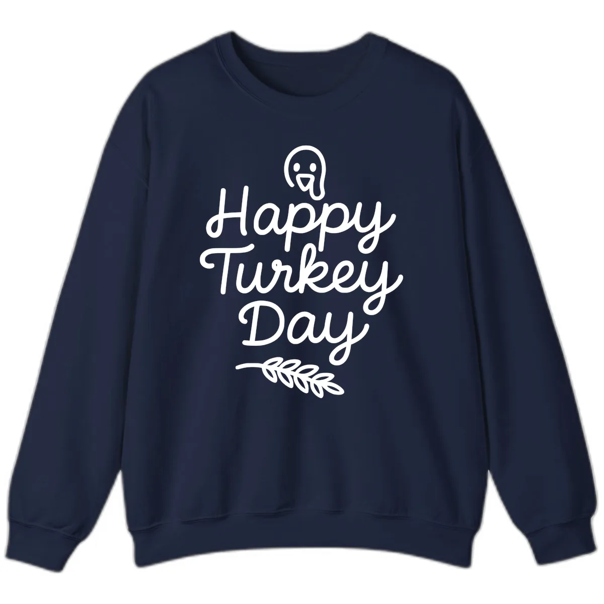 Happy Turkey Day Turkey Graphic Sweatshirt in Navy
