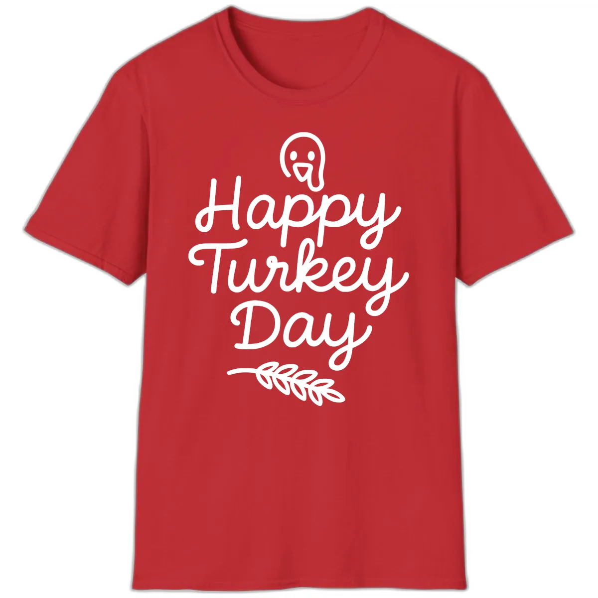 Happy Turkey Day Turkey Graphic T-Shirt in Red