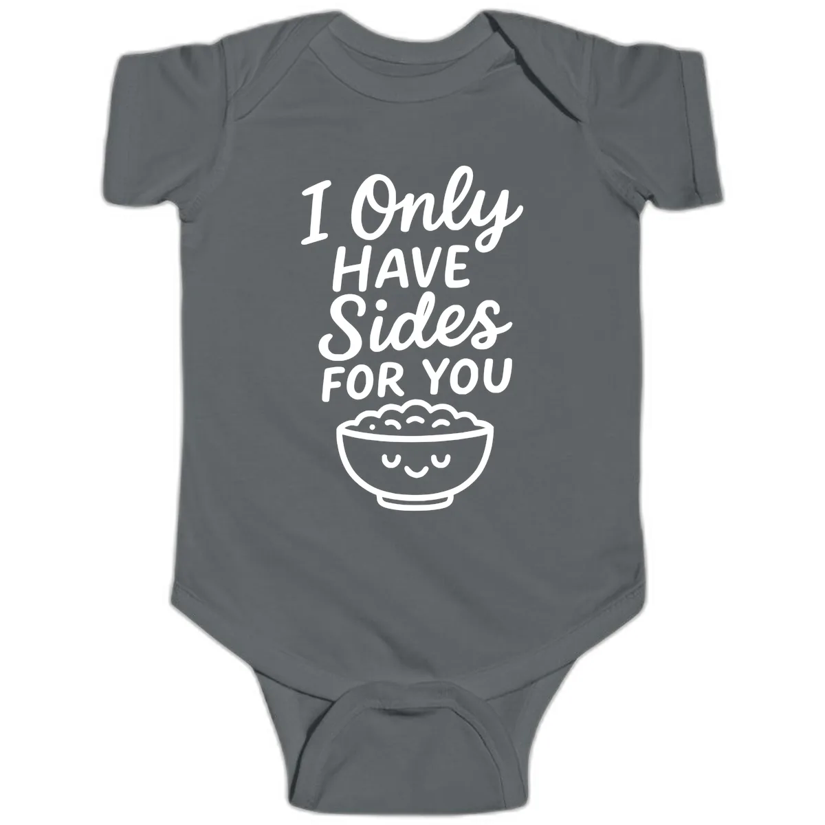 I Only Have Sides For You Baby Onesie in Charcoal