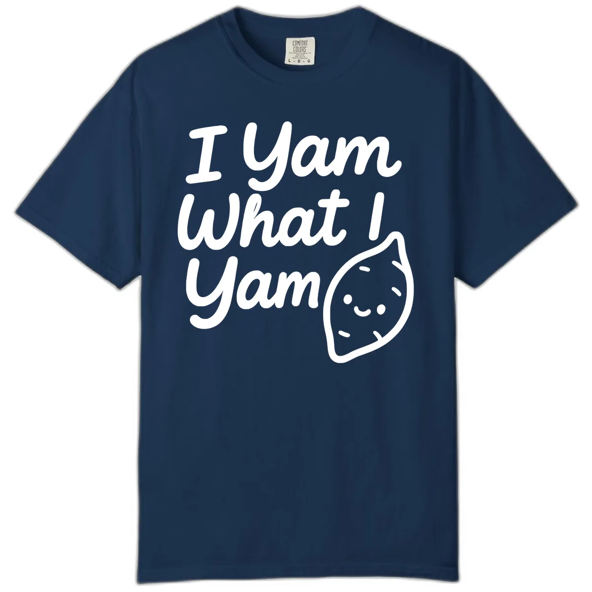 I Yam What I Yam Thanksgiving Comfort Color in Navy