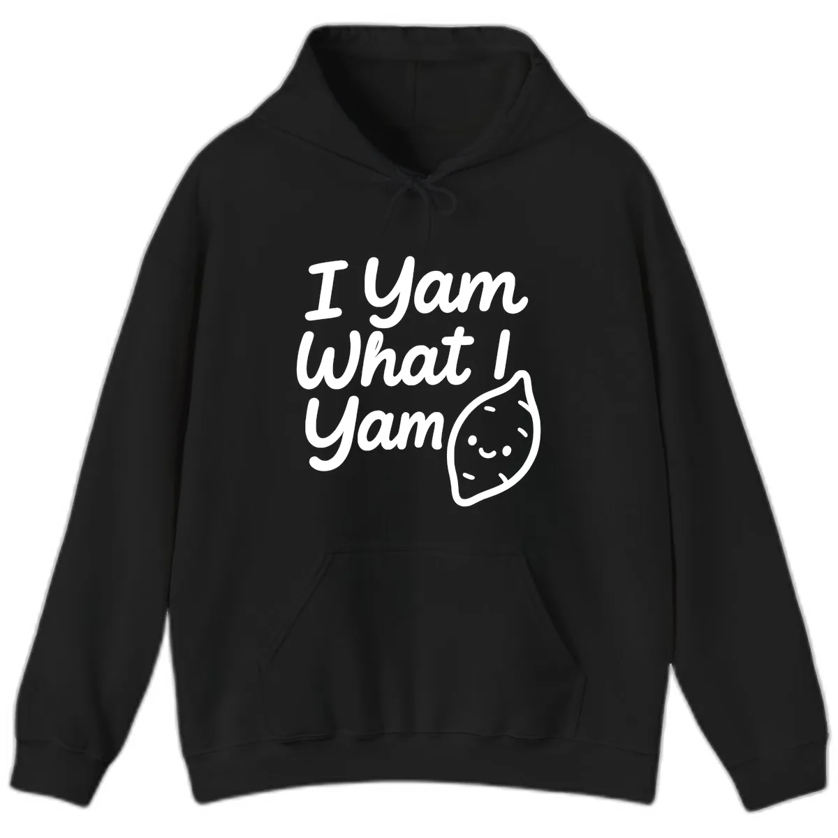 I Yam What I Yam Thanksgiving Hoodie in Black