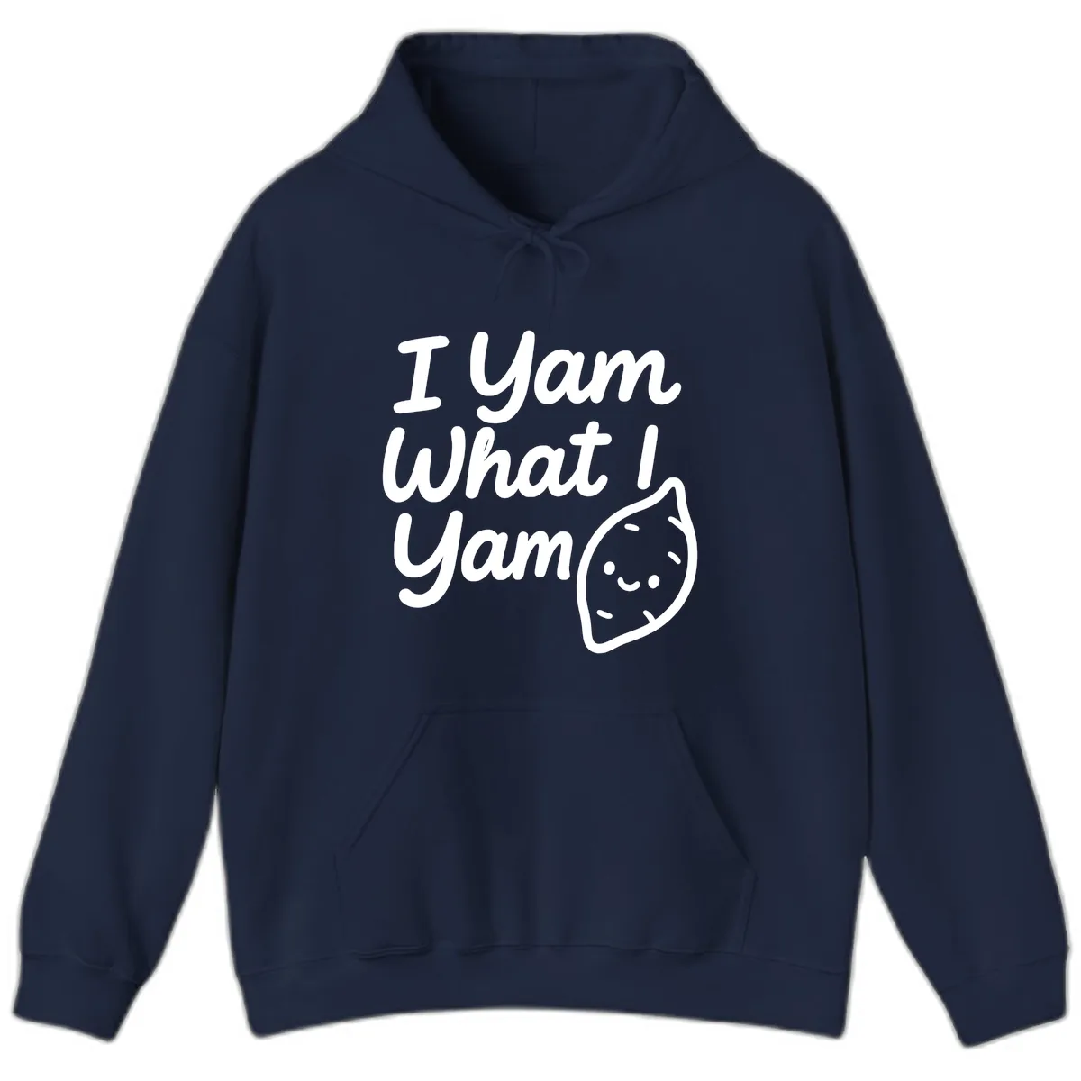 I Yam What I Yam Thanksgiving Hoodie in Navy