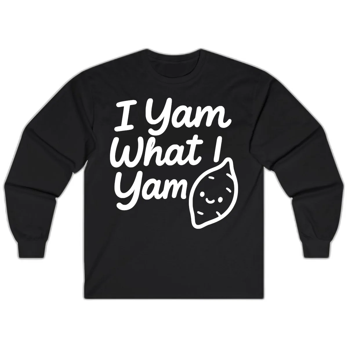 I Yam What I Yam Thanksgiving Long Sleeve in Black