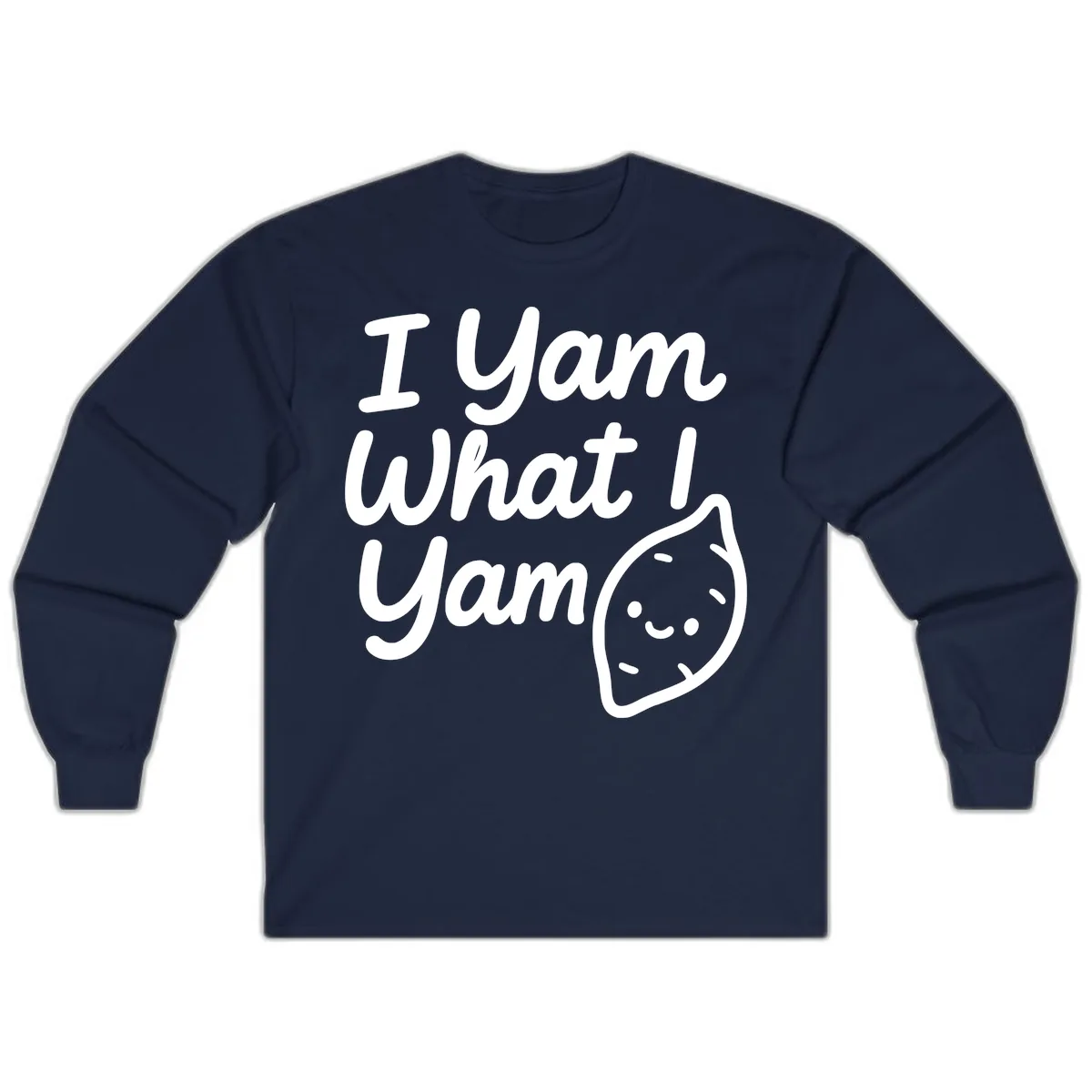 I Yam What I Yam Thanksgiving Long Sleeve in Navy