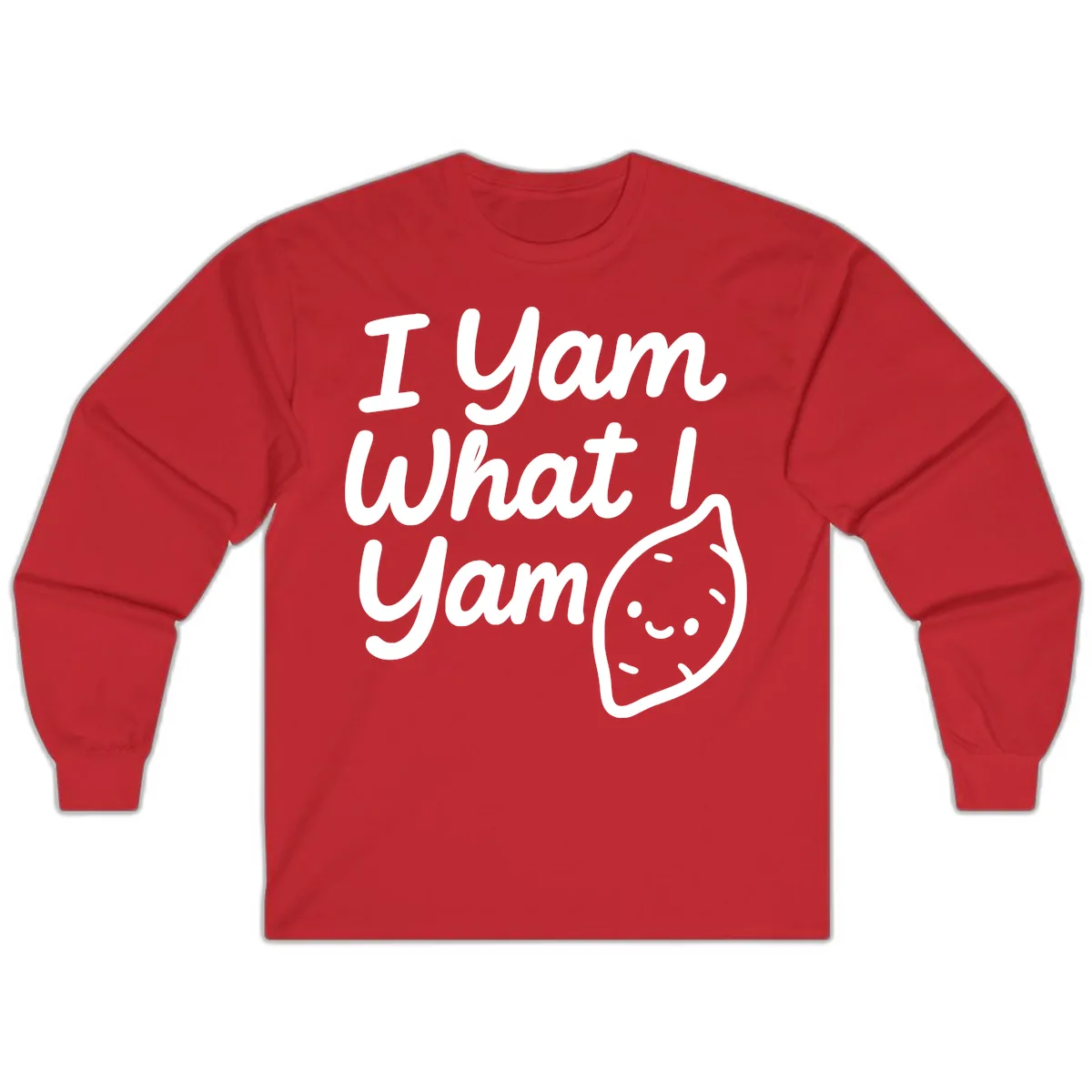 I Yam What I Yam Thanksgiving Long Sleeve in Red