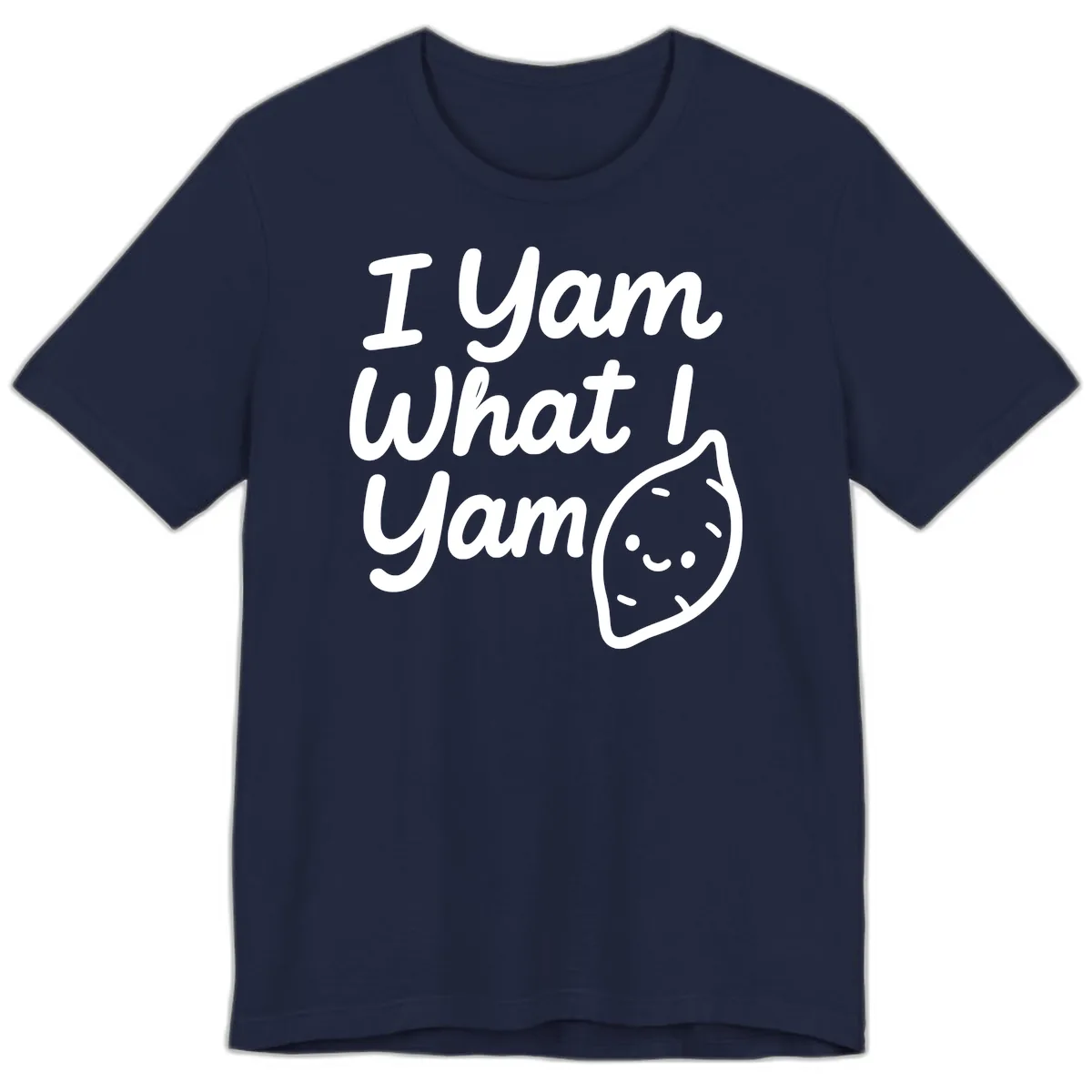 I Yam What I Yam Thanksgiving Premium T-Shirt in Navy