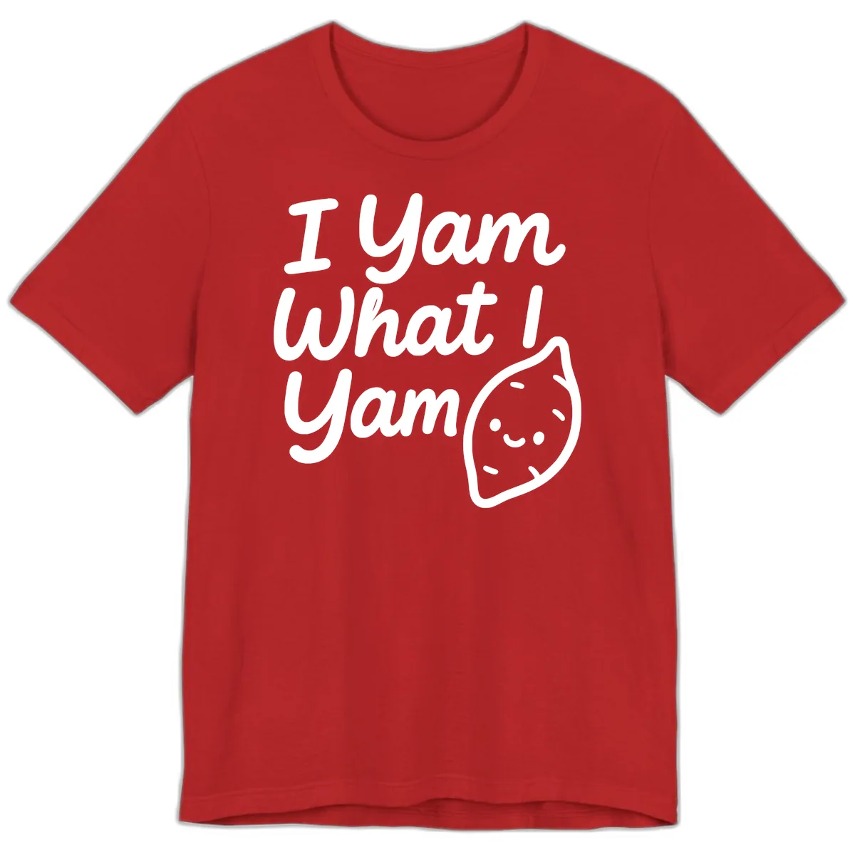 I Yam What I Yam Thanksgiving Premium T-Shirt in Red