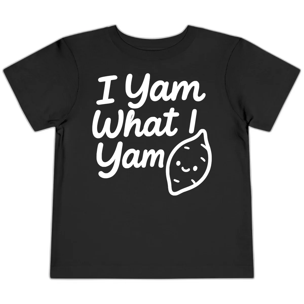I Yam What I Yam Thanksgiving Toddler T-Shirt in Black