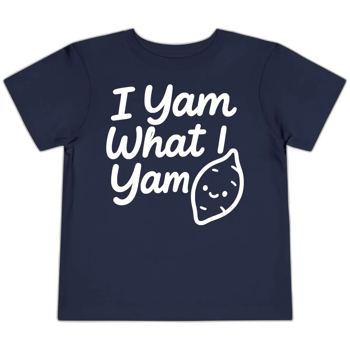 I Yam What I Yam Thanksgiving Toddler T-Shirt in Navy