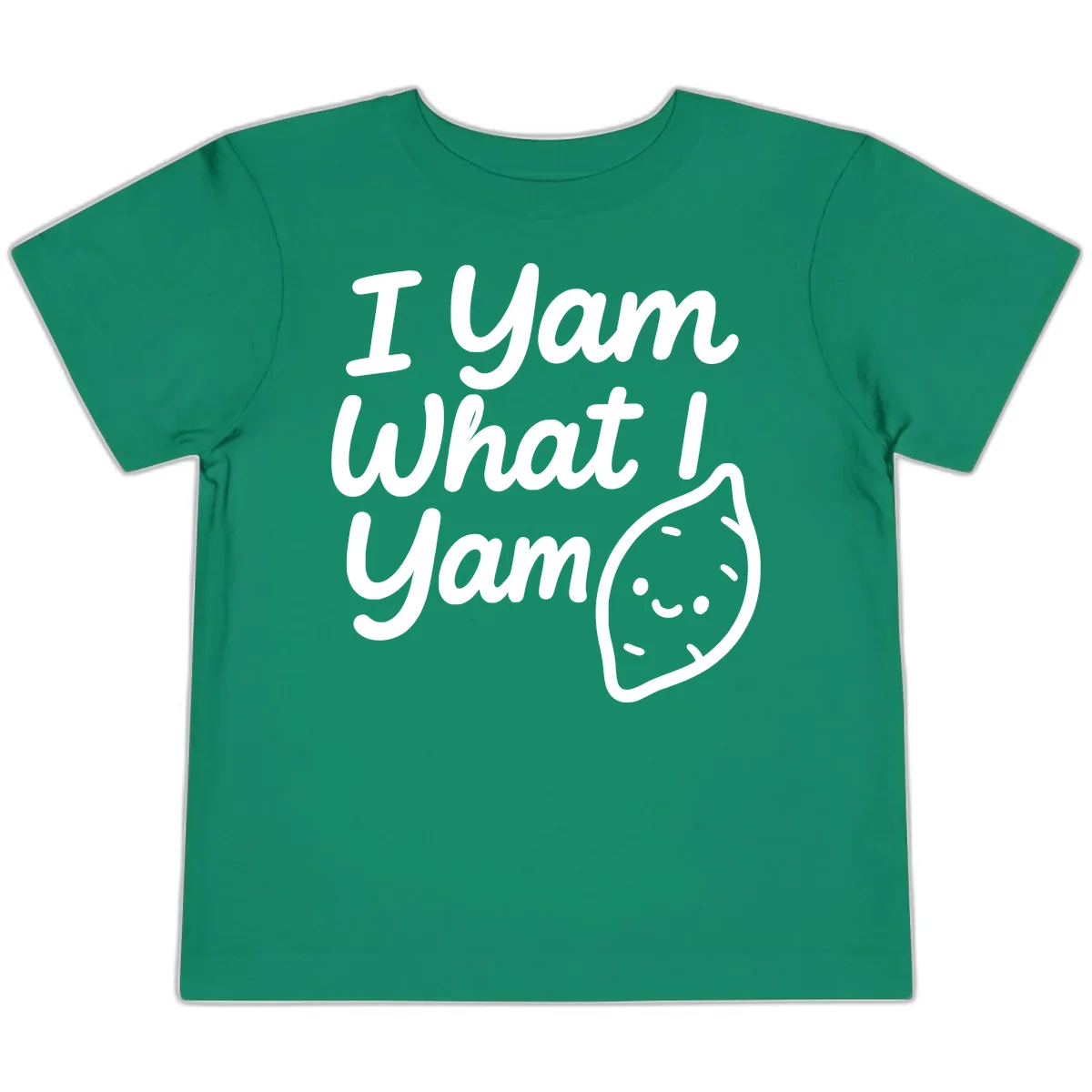 I Yam What I Yam Thanksgiving Toddler T-Shirt in Kelly
