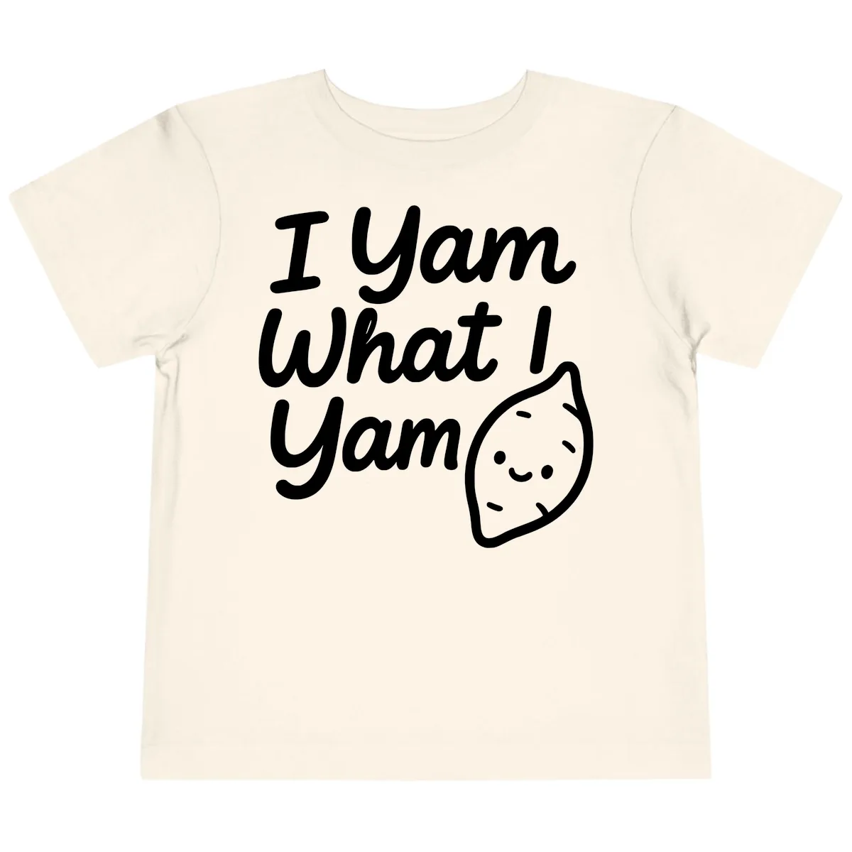 I Yam What I Yam Thanksgiving Toddler T-Shirt in Natural