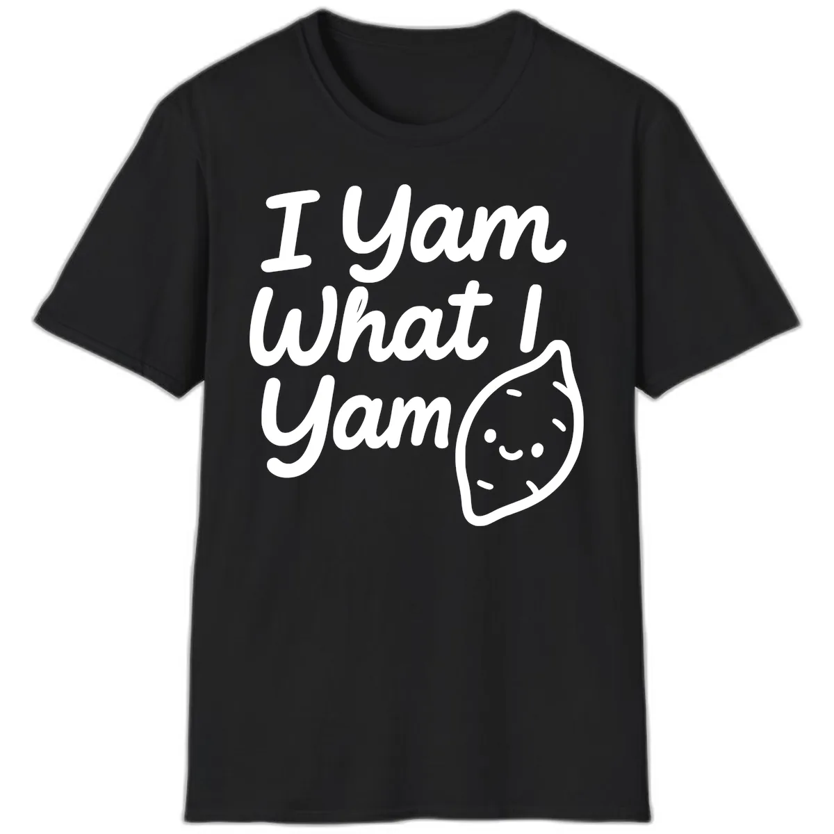 I Yam What I Yam Thanksgiving T-Shirt in Black