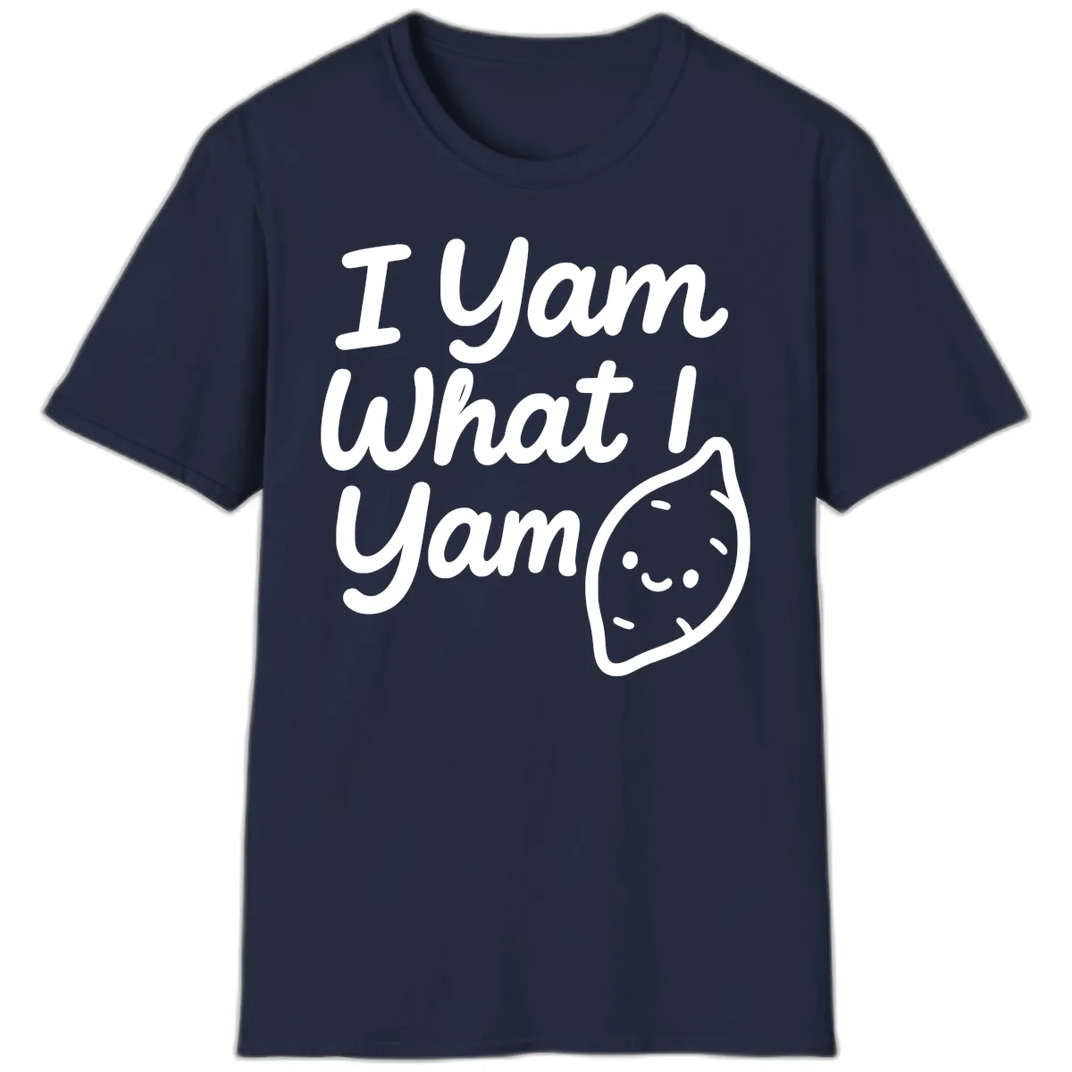 I Yam What I Yam Thanksgiving T-Shirt in Navy