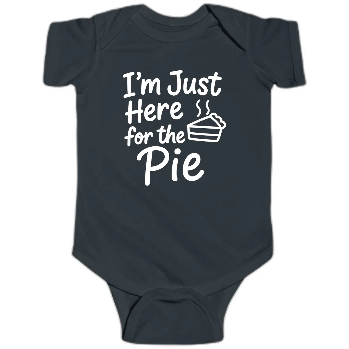 I'm Just Here For The Pie Baby Onesie in Black
