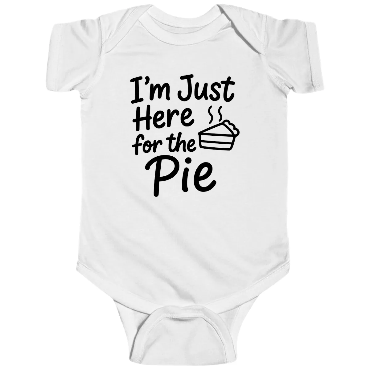I'm Just Here For The Pie Baby Onesie in White
