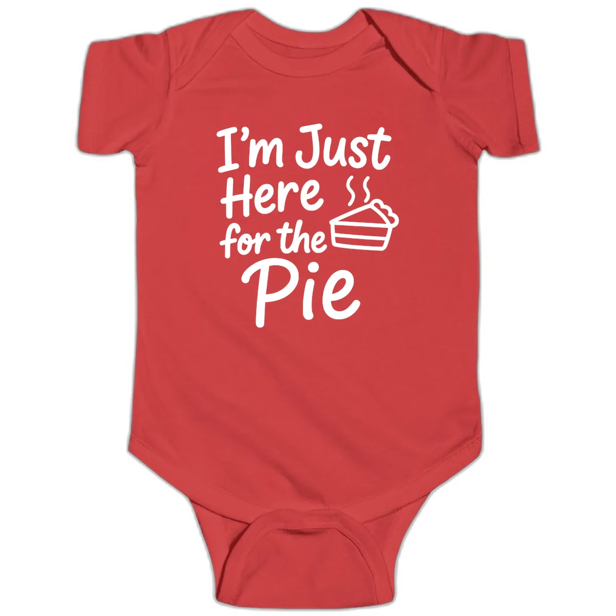 I'm Just Here For The Pie Baby Onesie in Red