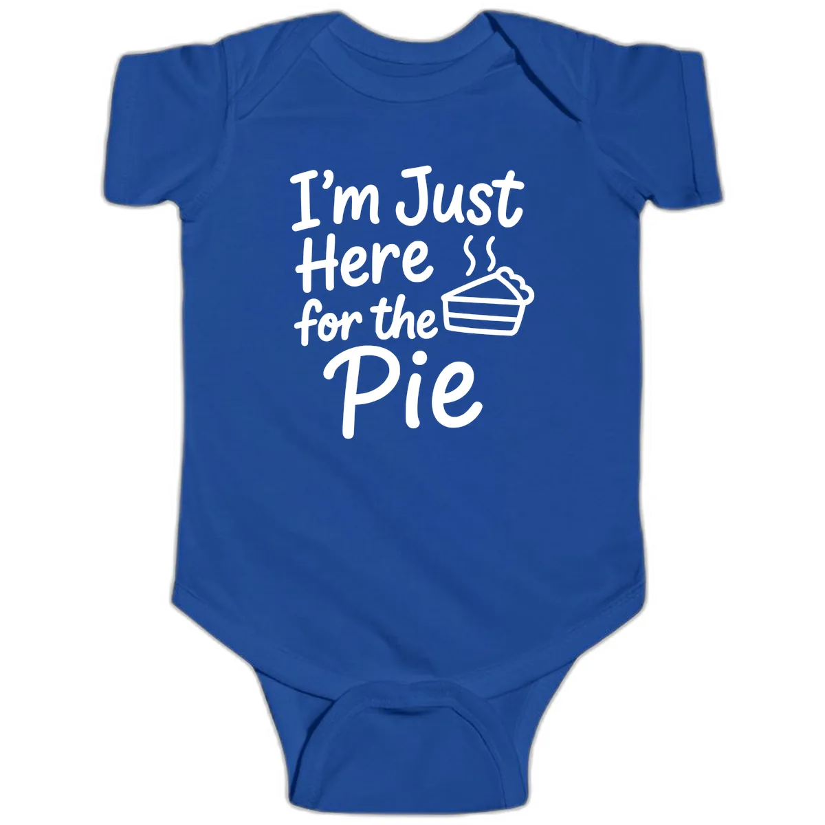 I'm Just Here For The Pie Baby Onesie in Royal