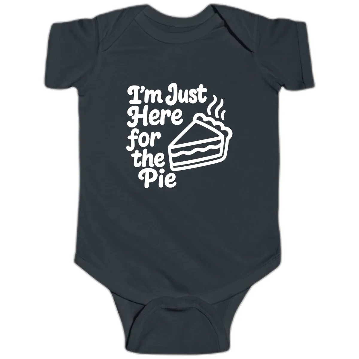 I'm Just Here For The Pie Design Baby Onesie in Black
