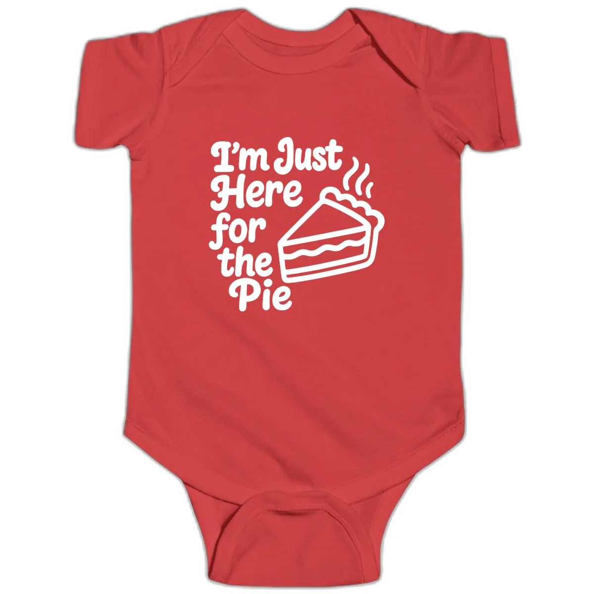 I'm Just Here For The Pie Design Baby Onesie in Red