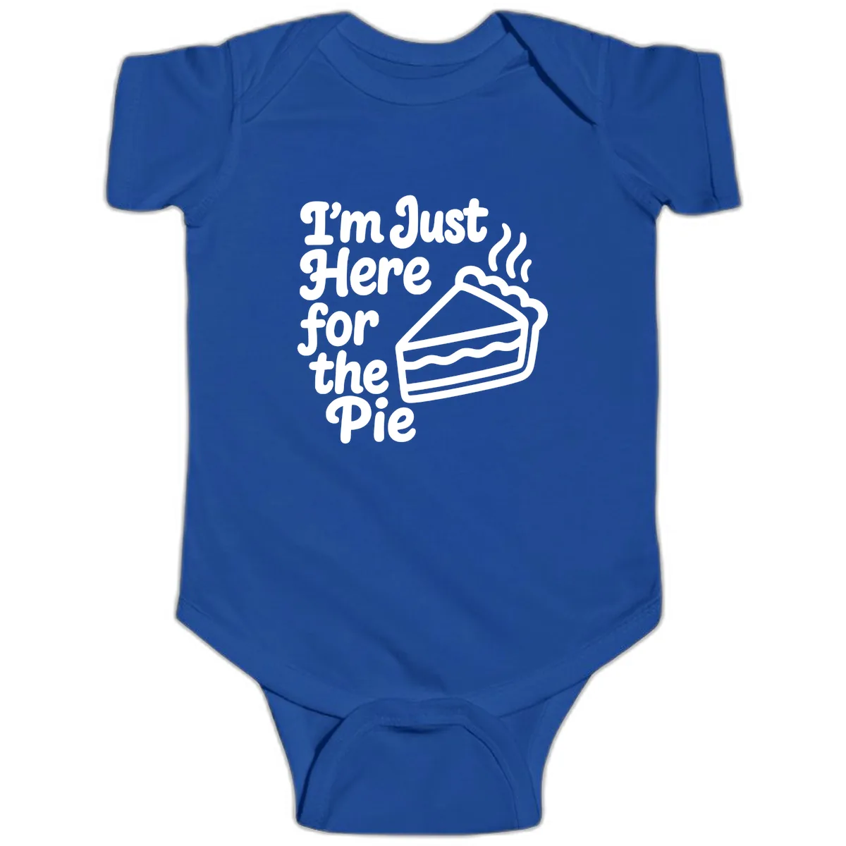 I'm Just Here For The Pie Design Baby Onesie in Royal