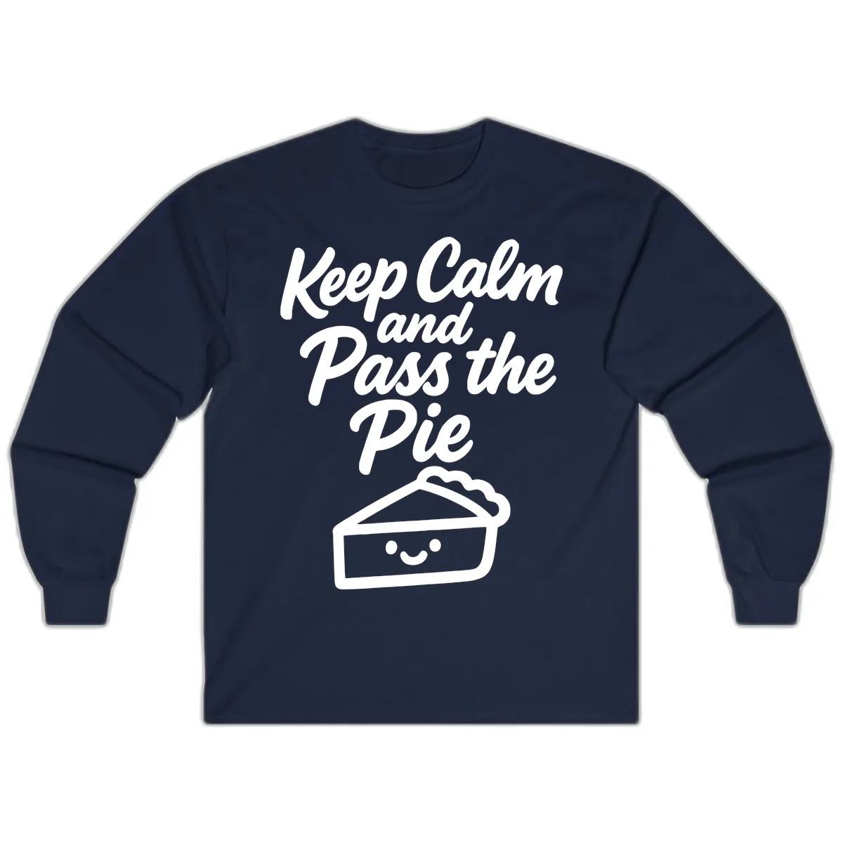 Keep Calm and Pass the Pie Long Sleeve in Navy