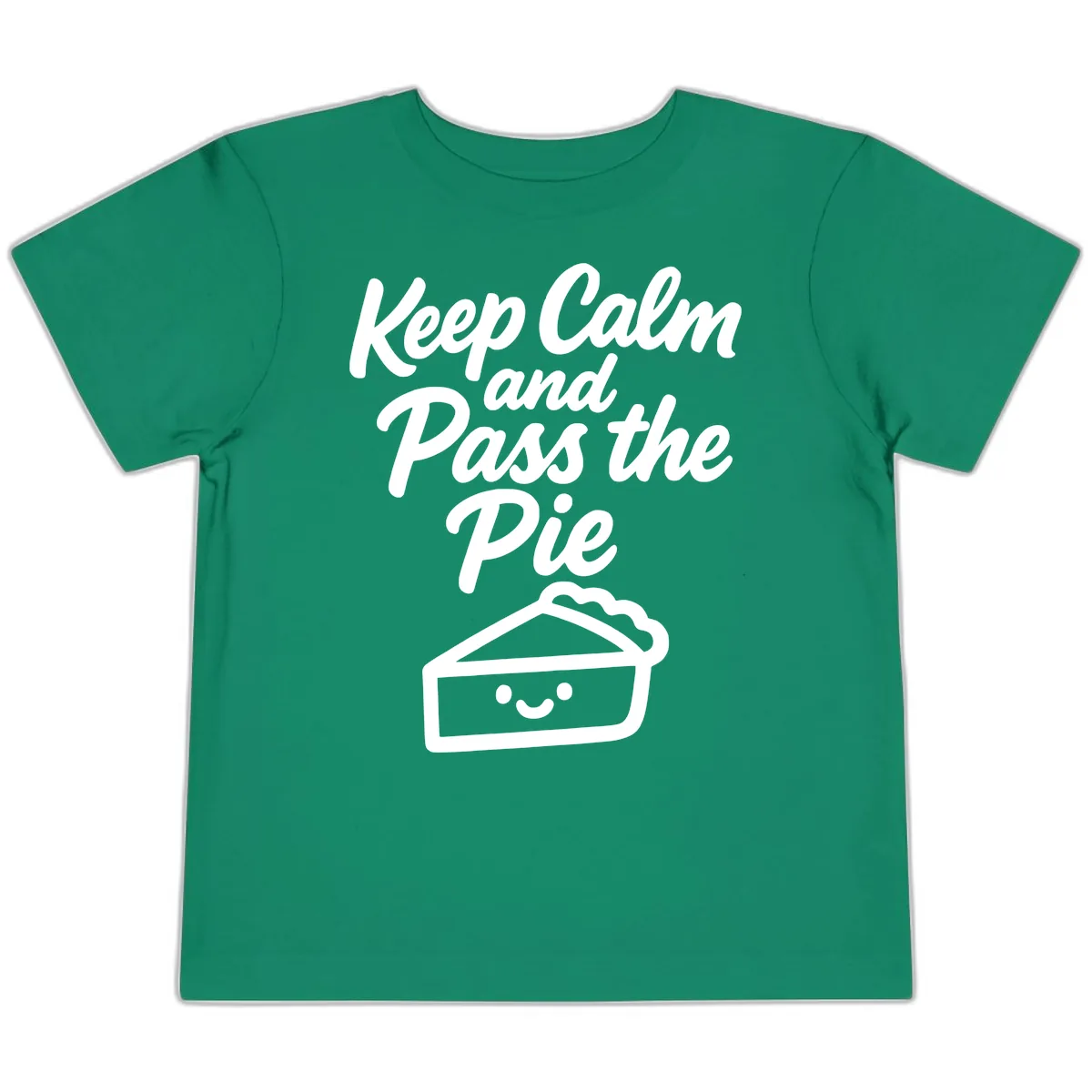 Keep Calm and Pass the Pie Toddler T-Shirt in Kelly
