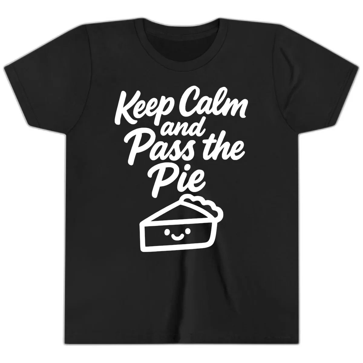 Keep Calm and Pass the Pie Youth T-Shirt in Black