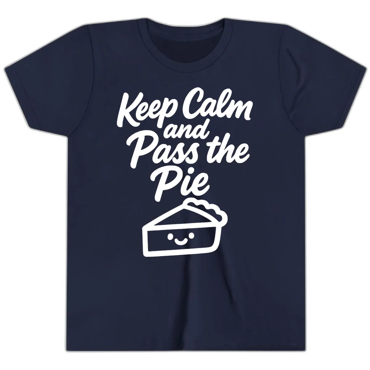 Keep Calm and Pass the Pie Youth T-Shirt in Navy