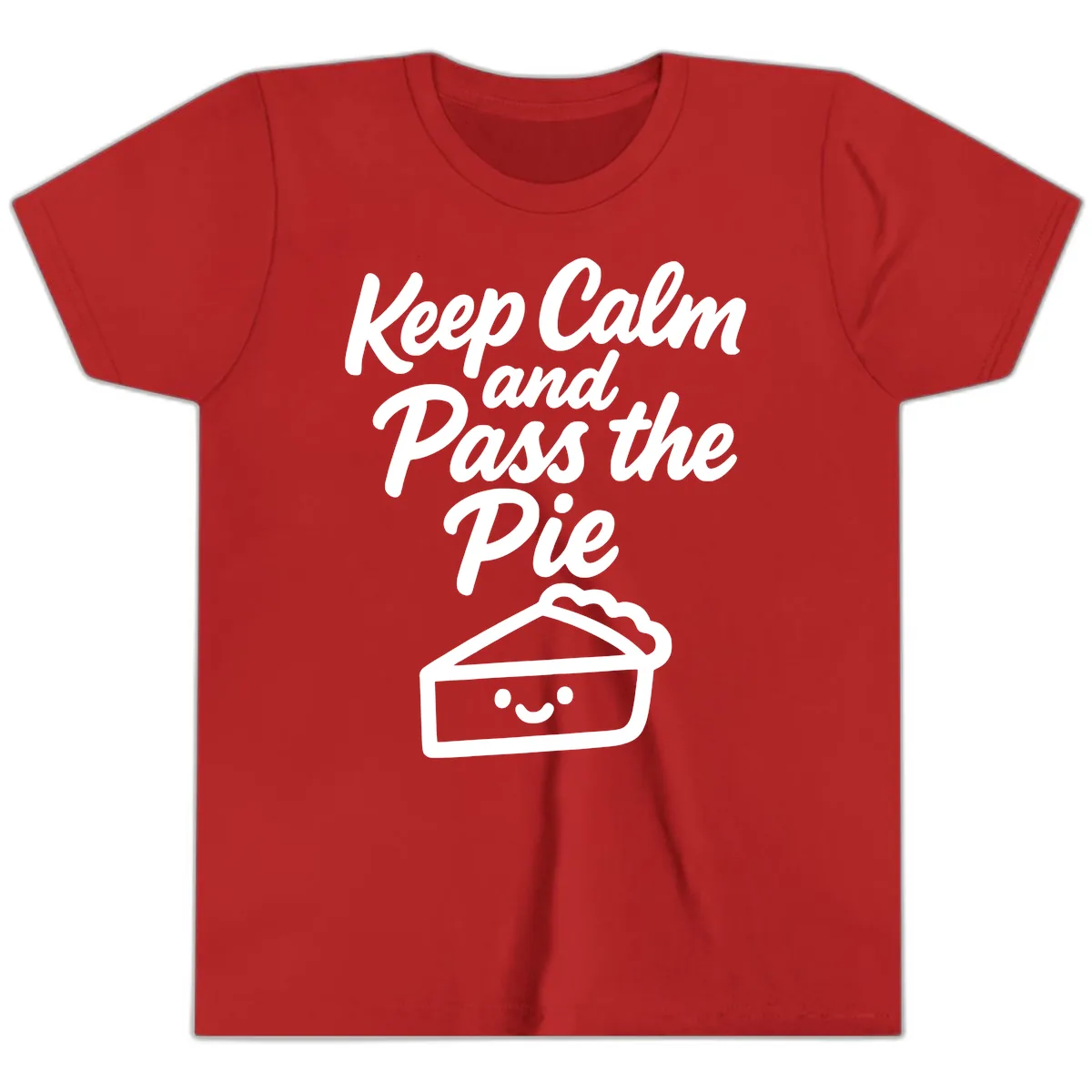 Keep Calm and Pass the Pie Youth T-Shirt in Red