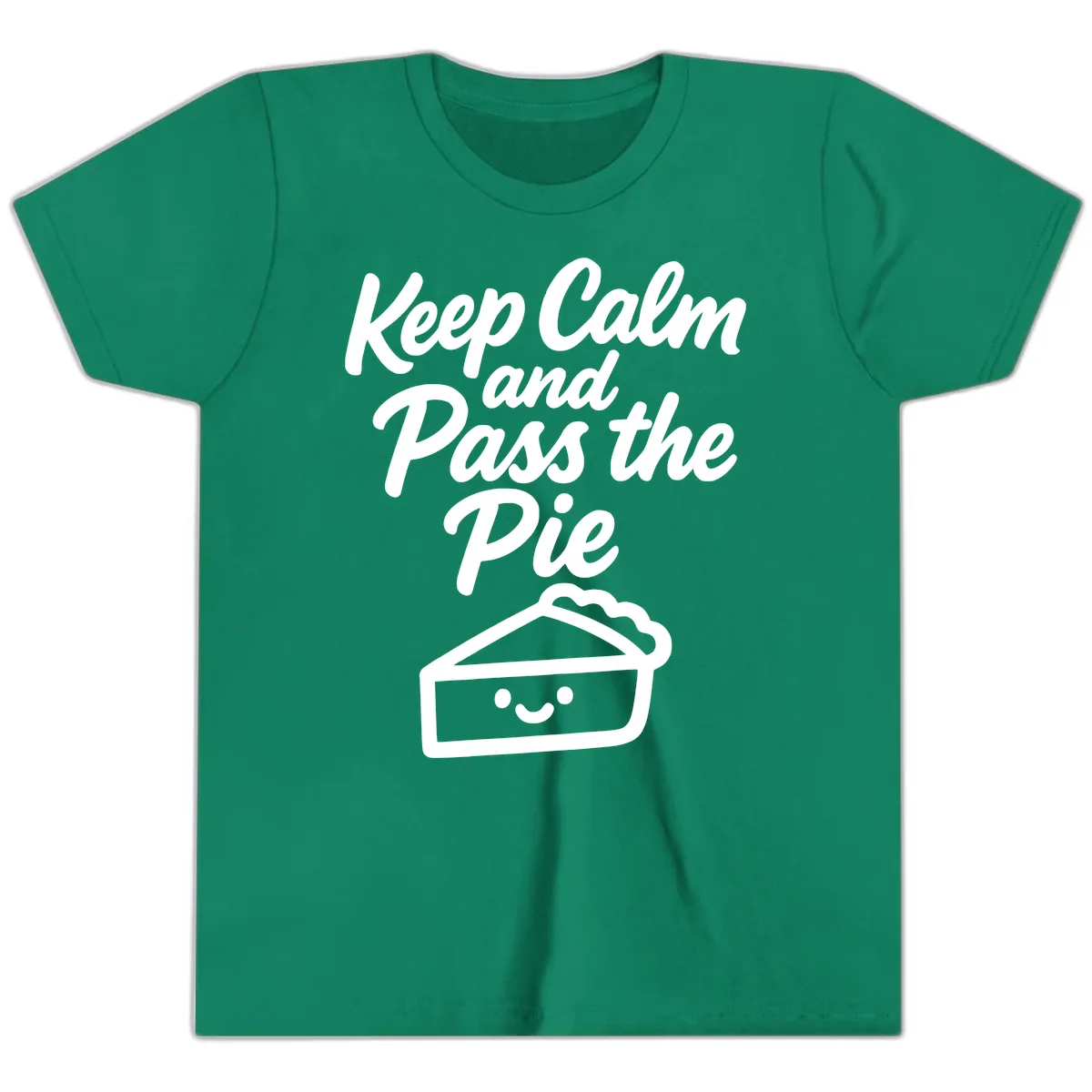 Keep Calm and Pass the Pie Youth T-Shirt in Kelly