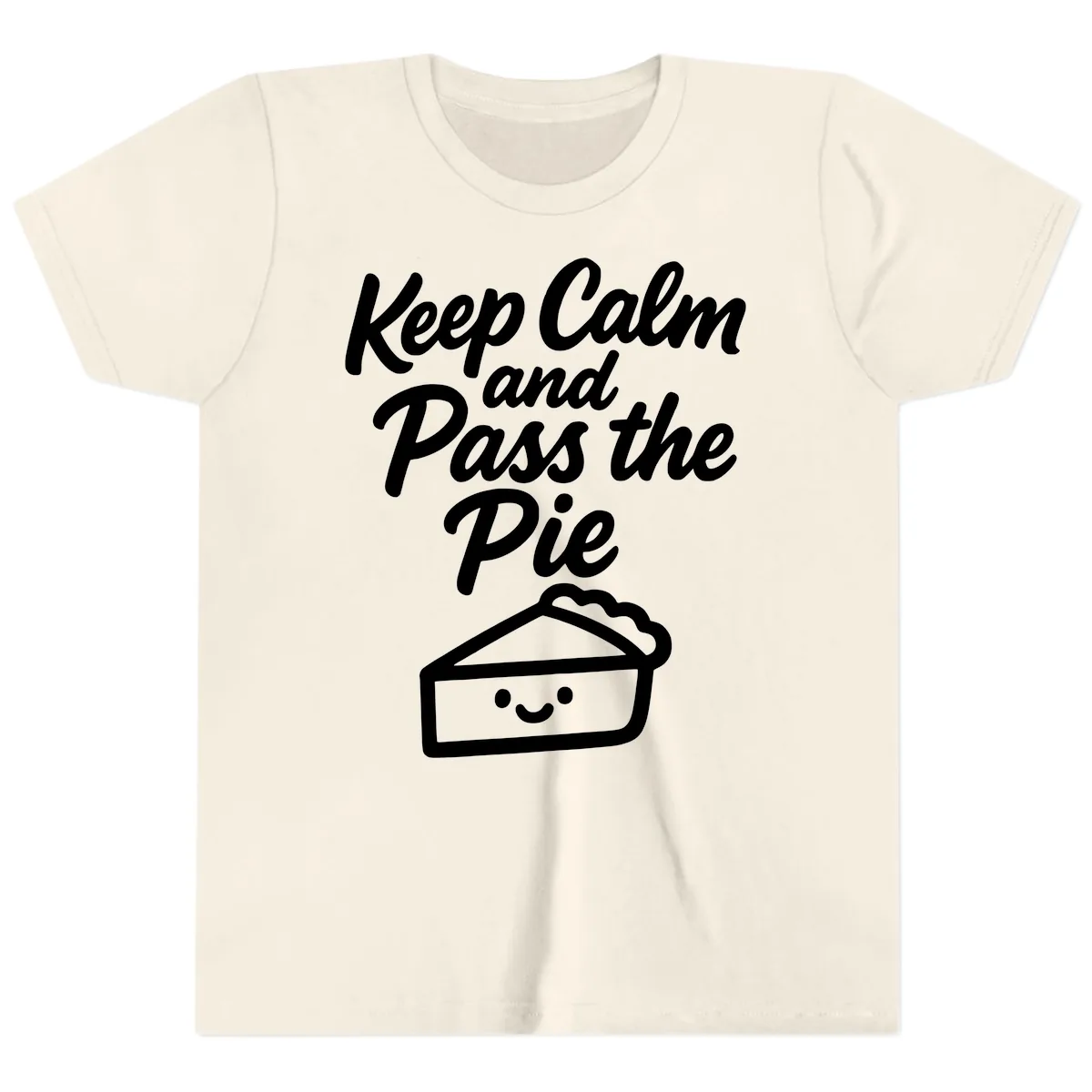 Keep Calm and Pass the Pie Youth T-Shirt in Natural