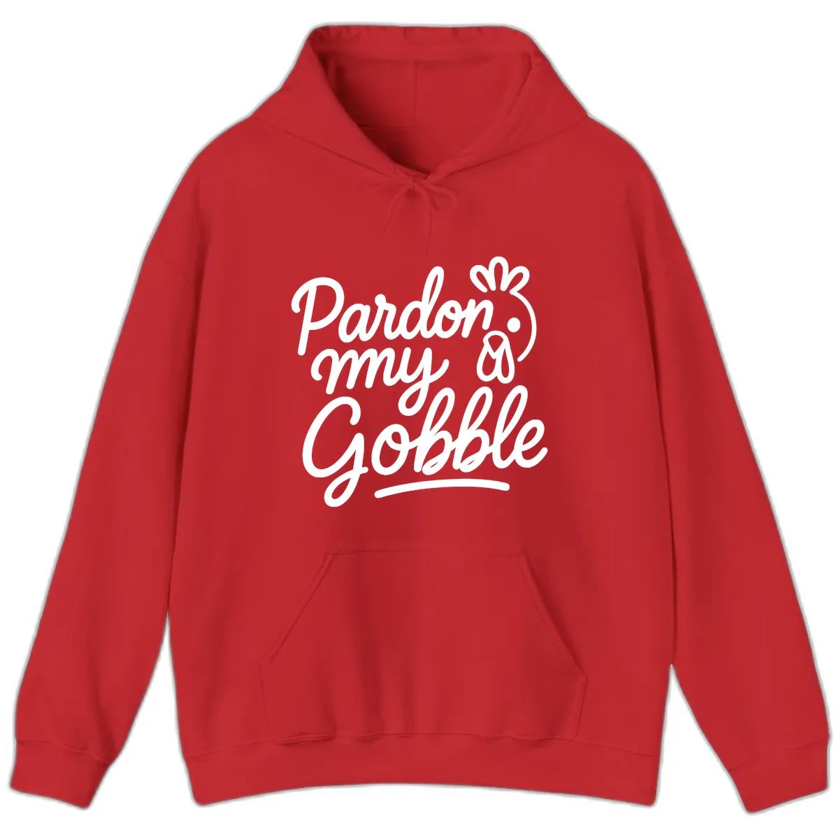 Pardon My Gobble Thanksgiving Turkey Hoodie in Red