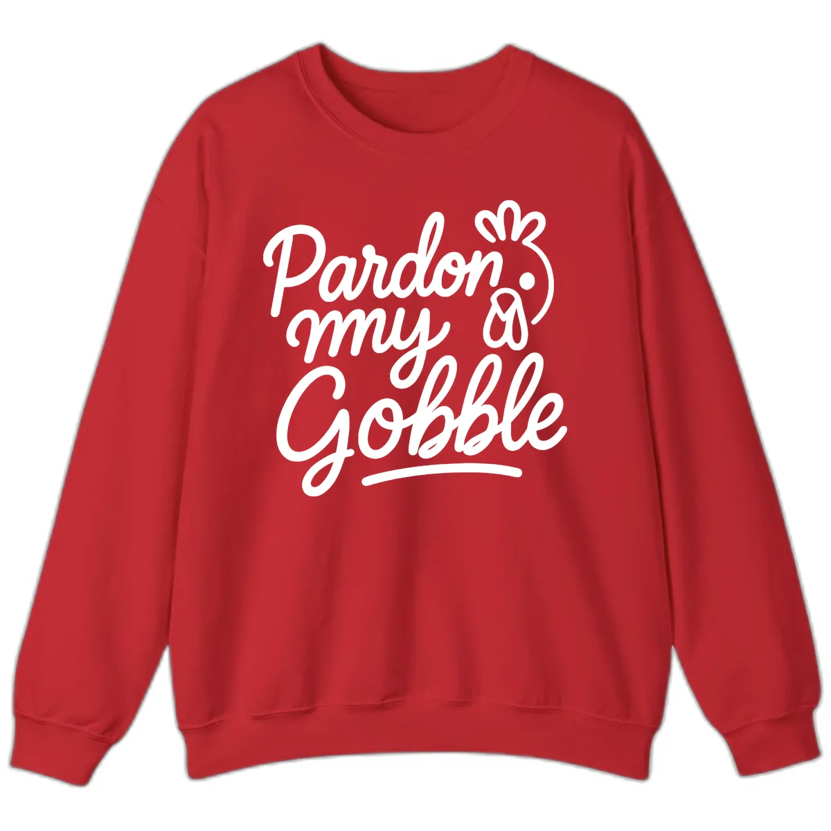 Pardon My Gobble Thanksgiving Turkey Sweatshirt in Red
