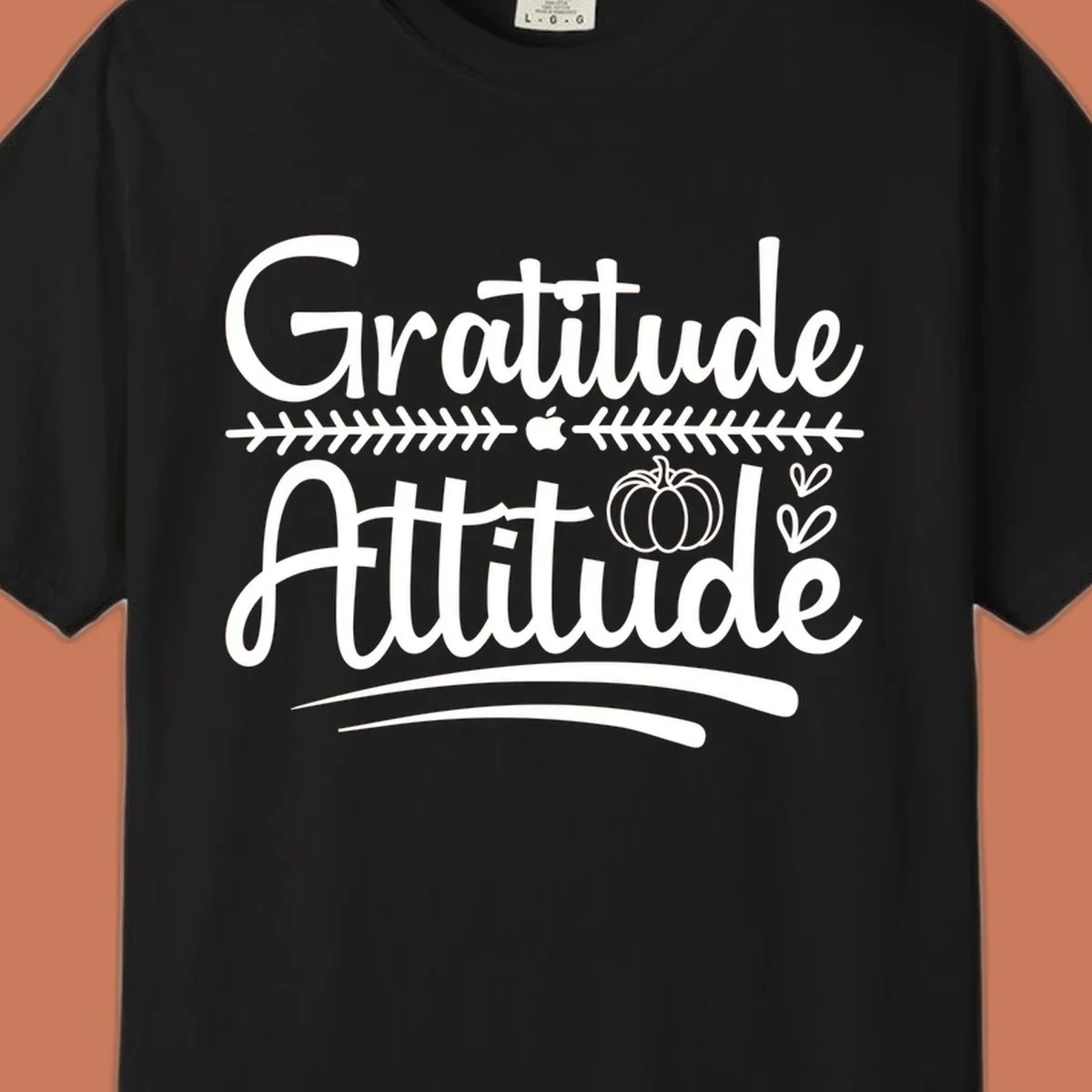 Gratitude Attitude script design with decorative elements