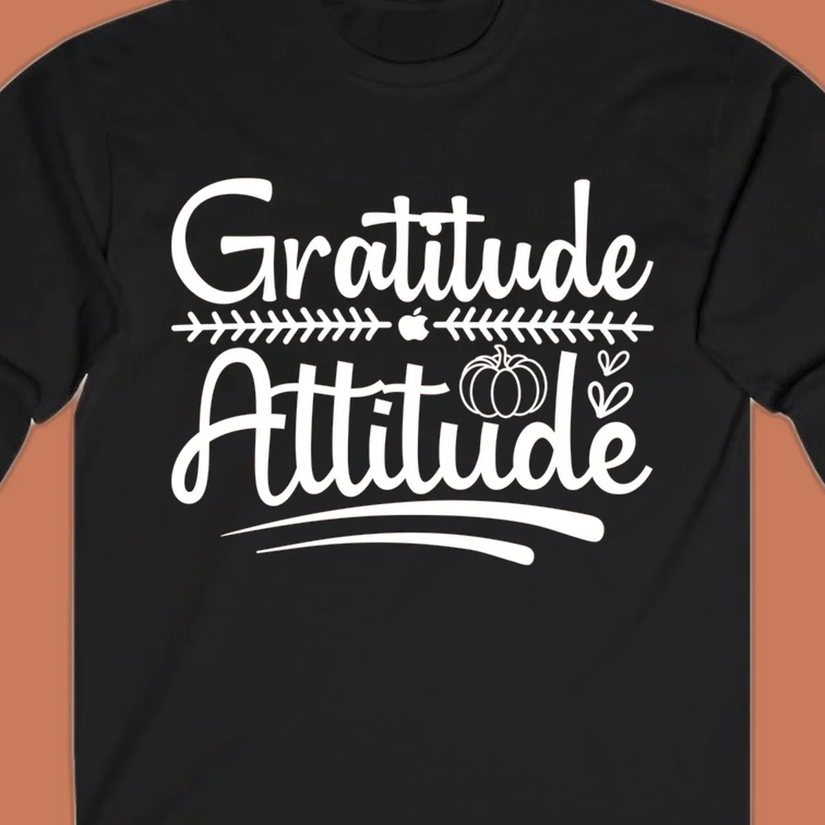 Gratitude Attitude script design with decorative elements