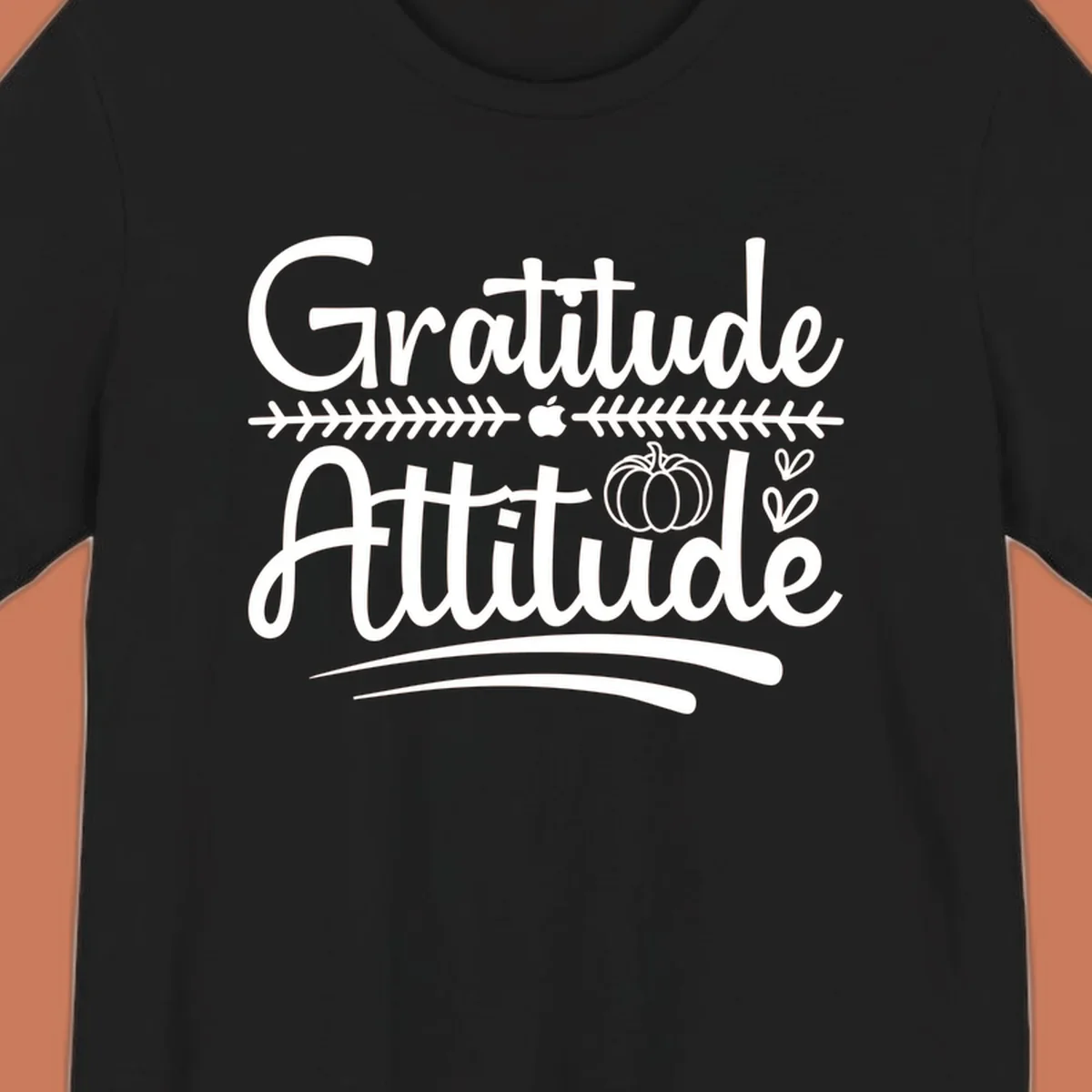 Gratitude Attitude script design with decorative elements