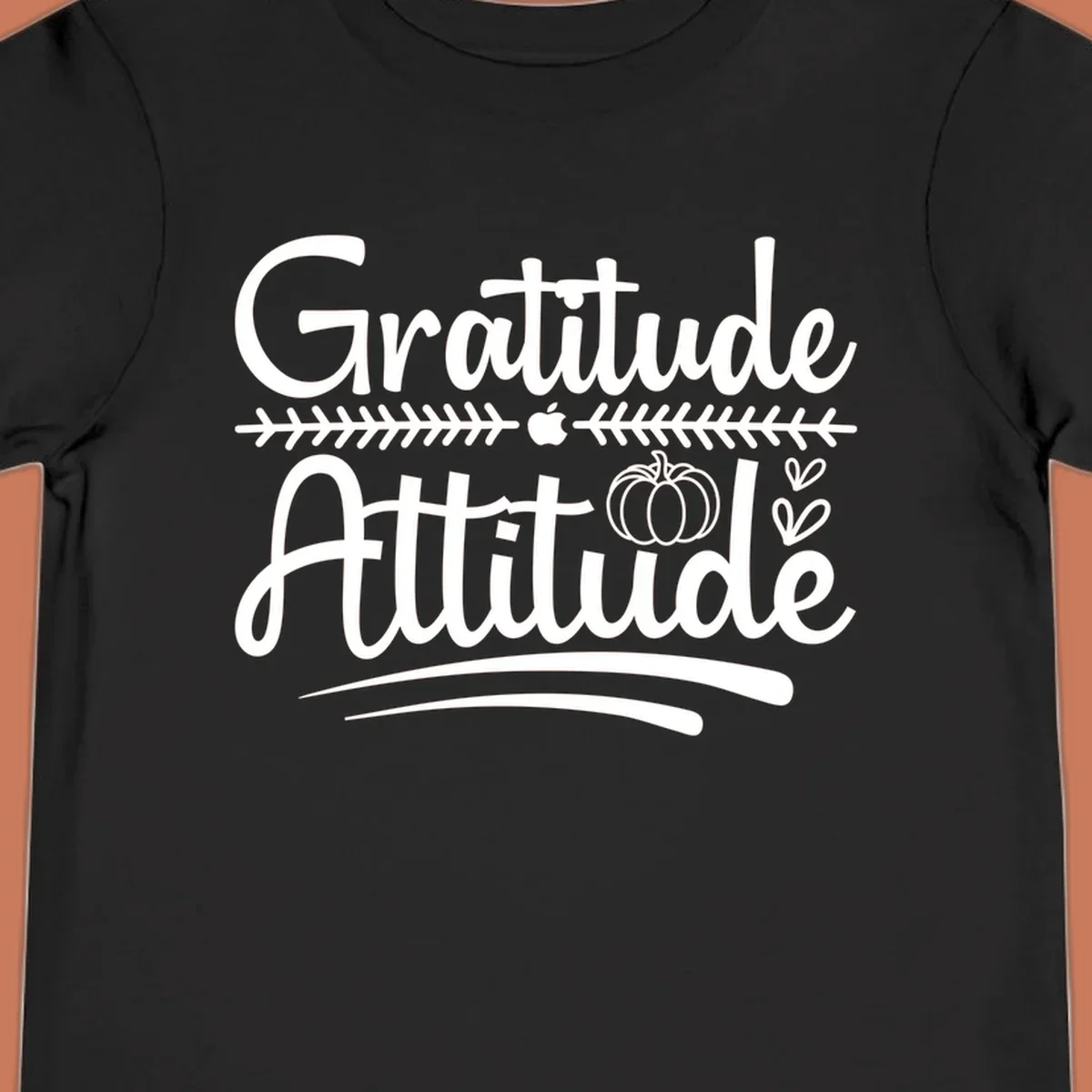 Gratitude Attitude script design with decorative elements