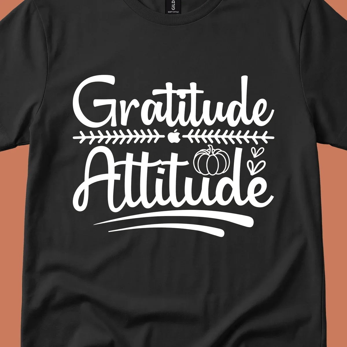 Gratitude Attitude script design with decorative elements