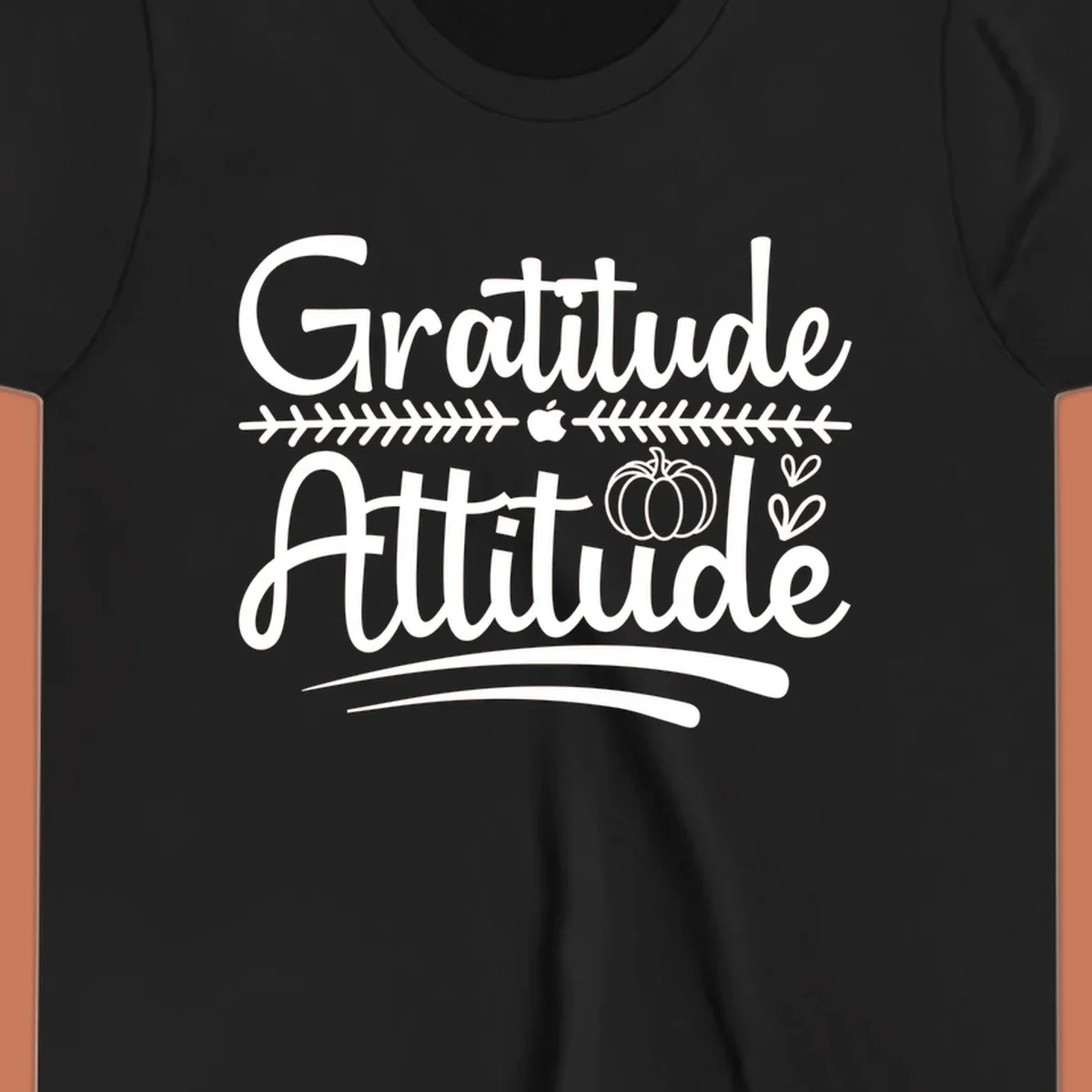Gratitude Attitude script design with decorative elements