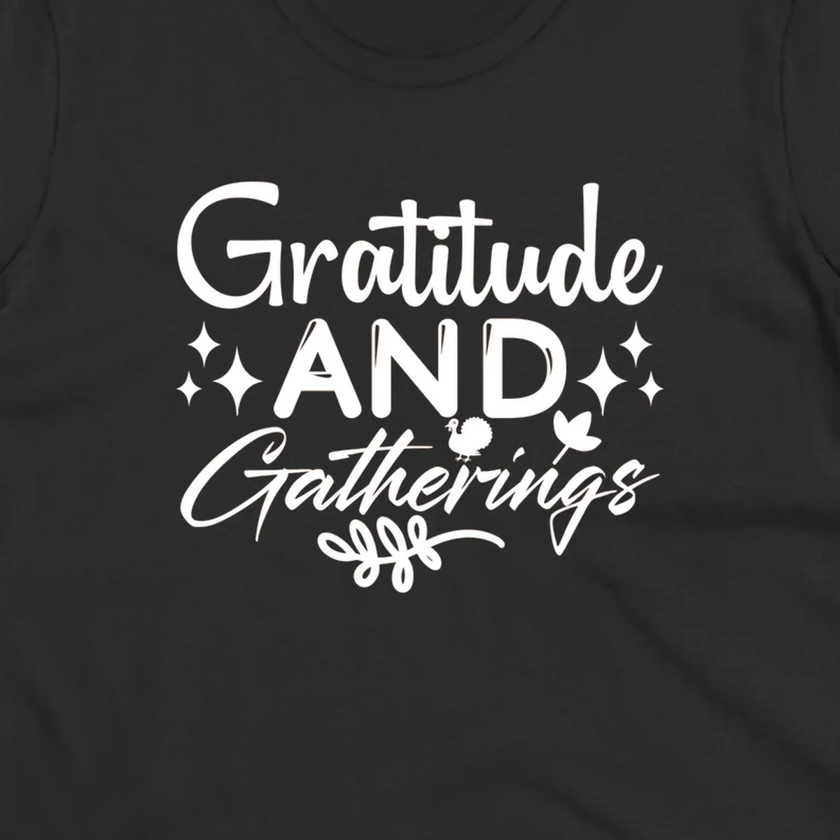 Gratitude and Gatherings text with star, turkey, and leaf elements. gratitude-gatherings.