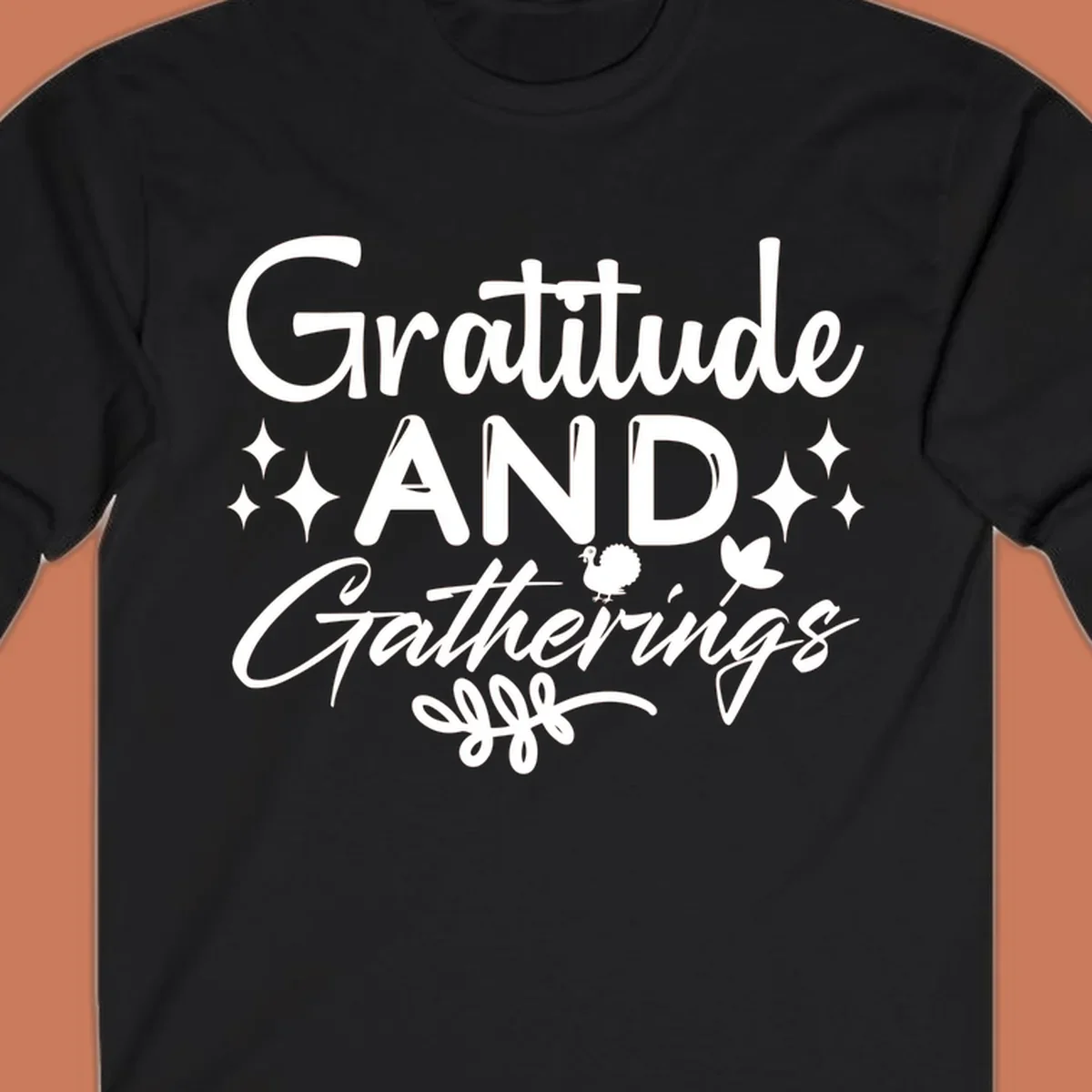 Gratitude and Gatherings text with star, turkey, and leaf elements. gratitude-gatherings.
