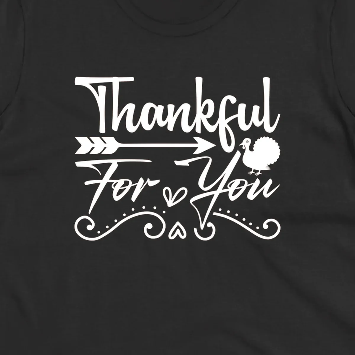 Thankful For You thanksgiving turkey arrow calligraphy design.