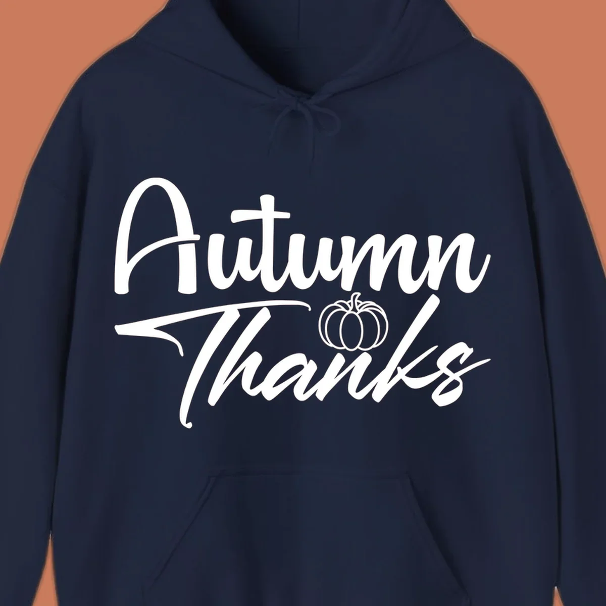 Autumn Thanks script text with a pumpkin illustration, autumn-thanks-pumpkin design.