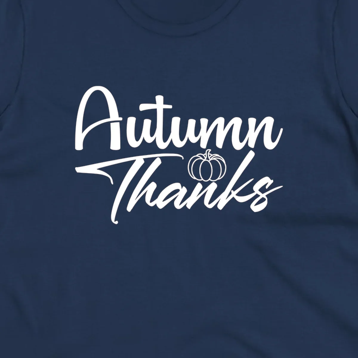 Autumn Thanks script text with a pumpkin illustration, autumn-thanks-pumpkin design.