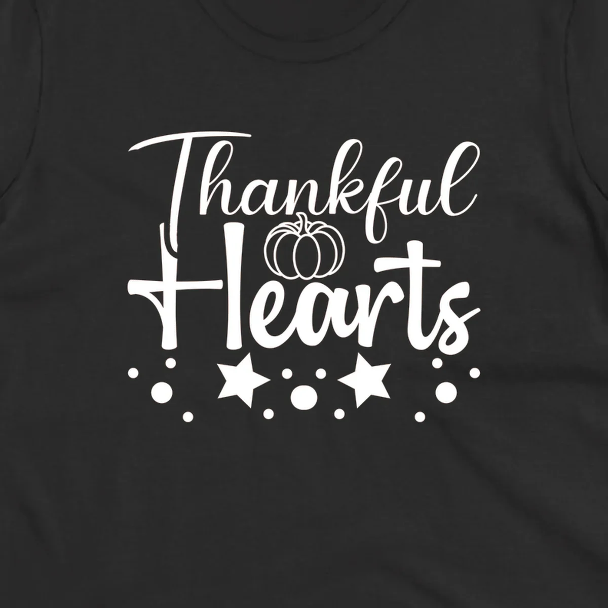 Thankful Hearts fall design with pumpkin and stars.
